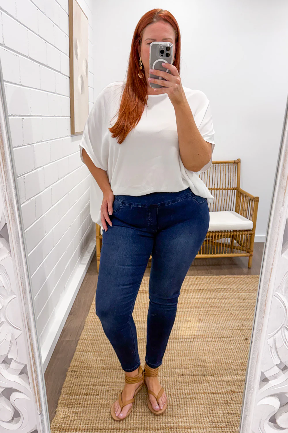 The No-Panel Skinny Jeans - Dark Denim - Image 36