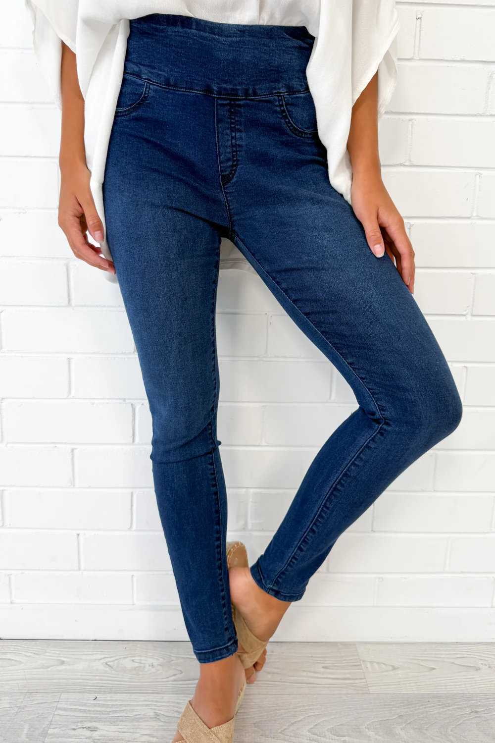 The No-Panel Skinny Jeans - Dark Denim - Image 5