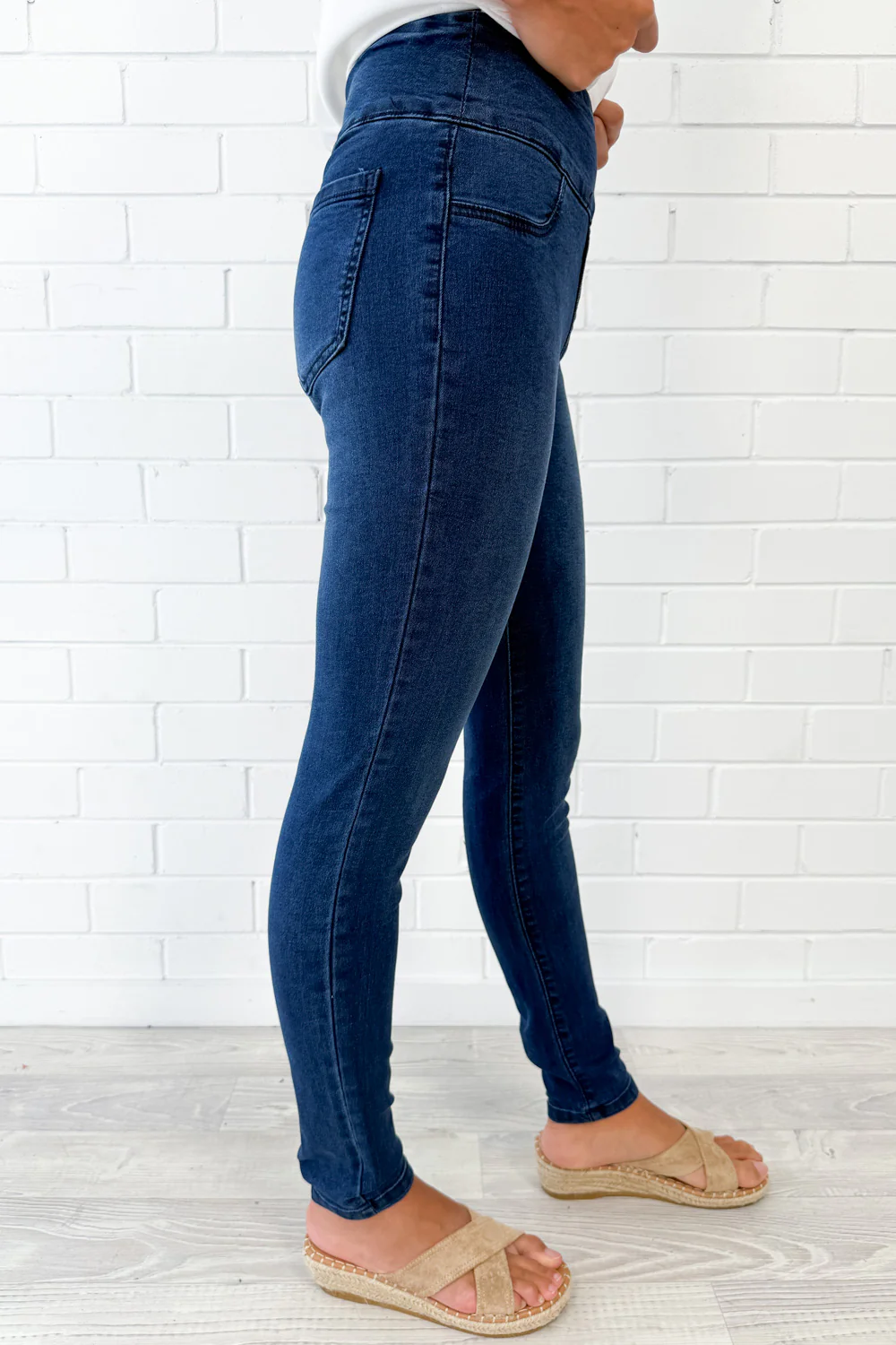 The No-Panel Skinny Jeans - Dark Denim - Image 7