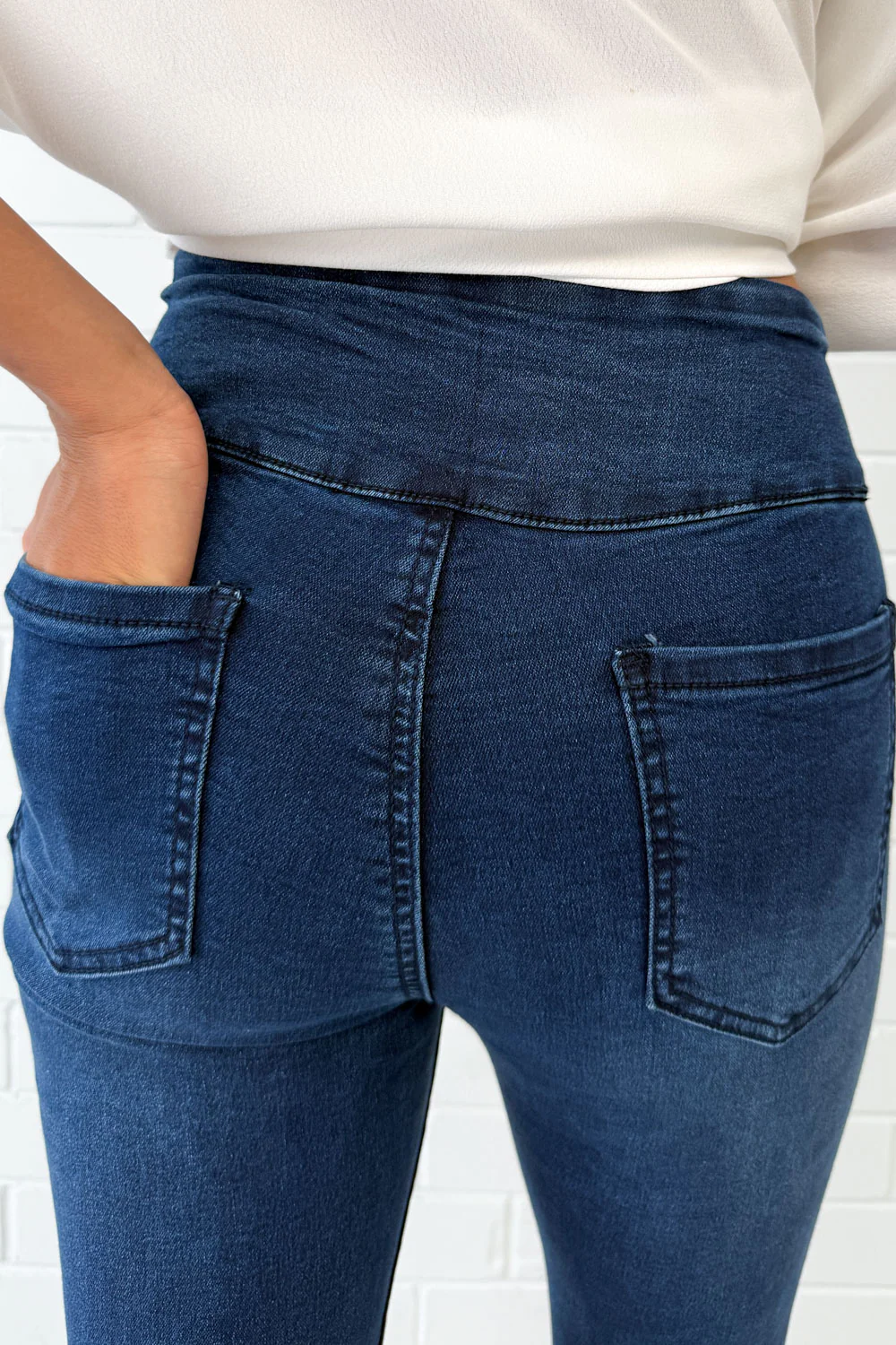 The No-Panel Skinny Jeans - Dark Denim - Image 9