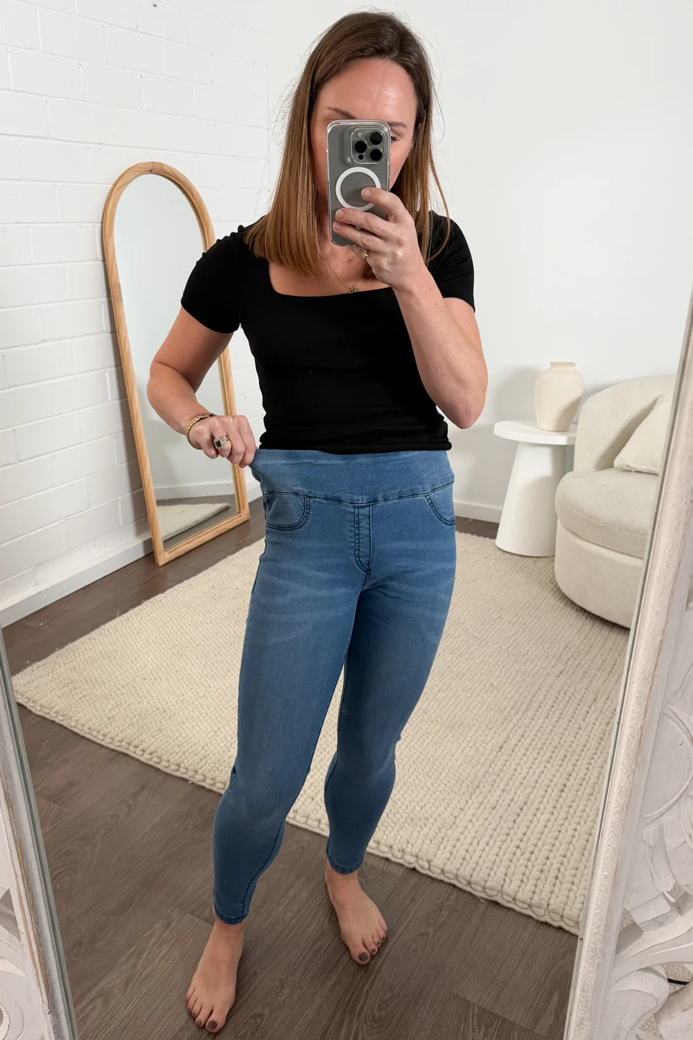 The No-Panel Skinny Jeans Petite - Mid Denim - Image 2