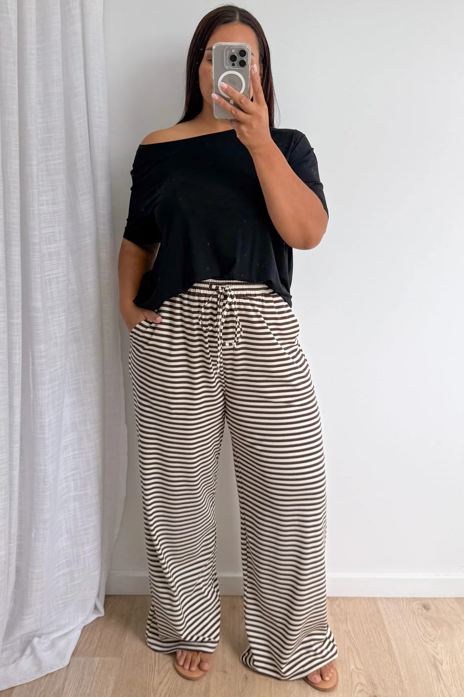 The Unwind Lounge Pants - Chocolate Stripe - Image 12