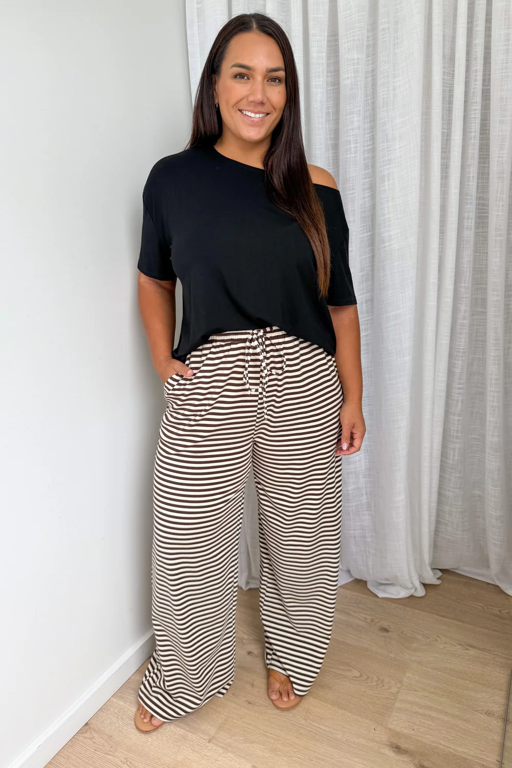 The Unwind Lounge Pants - Chocolate Stripe - Image 13