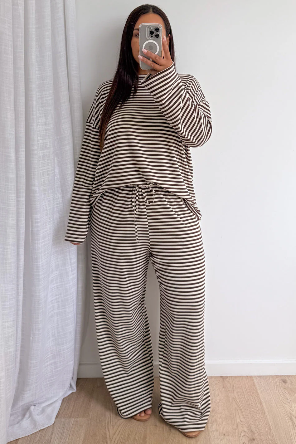 The Unwind Lounge Pants - Chocolate Stripe - Image 15