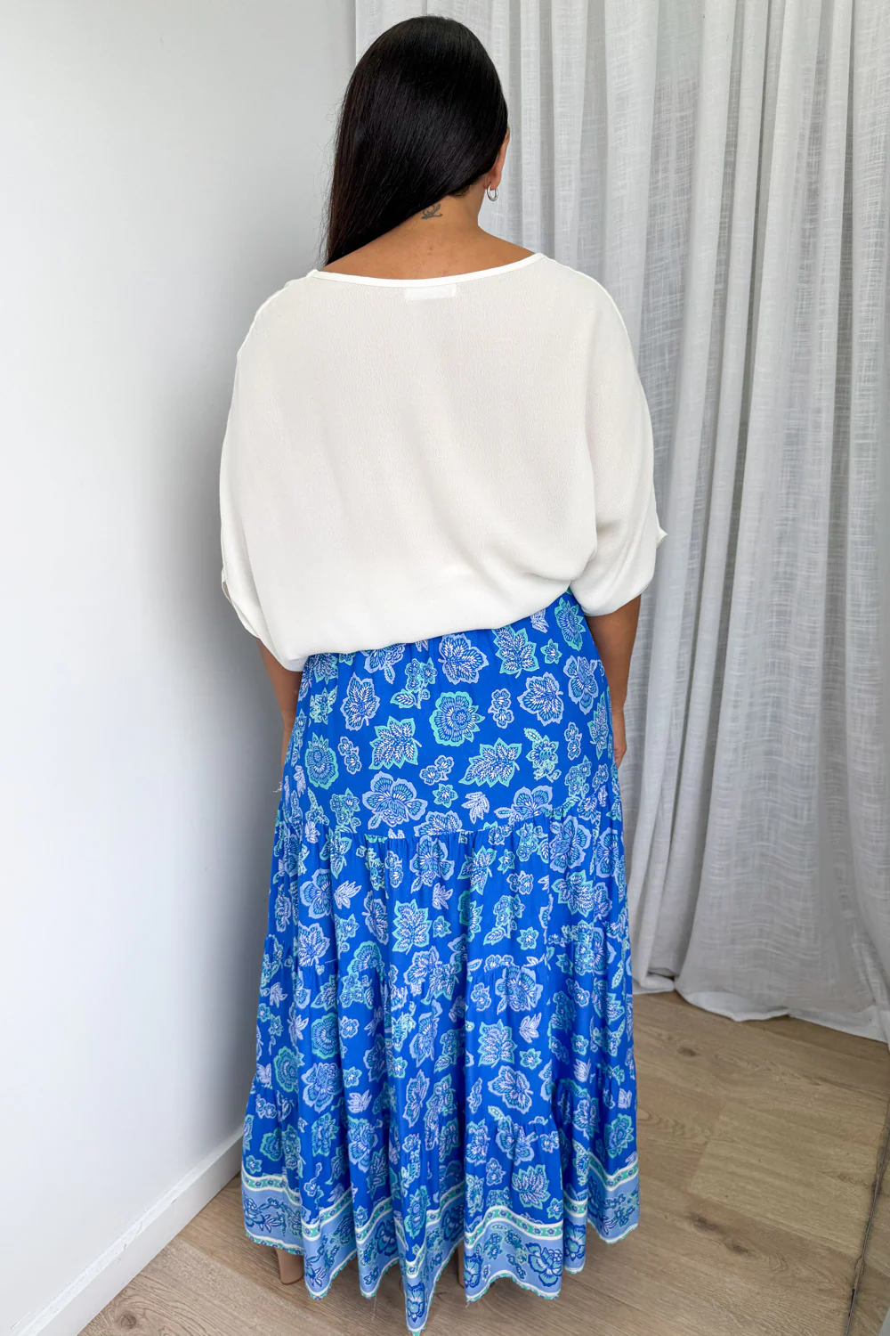 Thistle Haze Skirt - Blue Boho Floral - Image 10