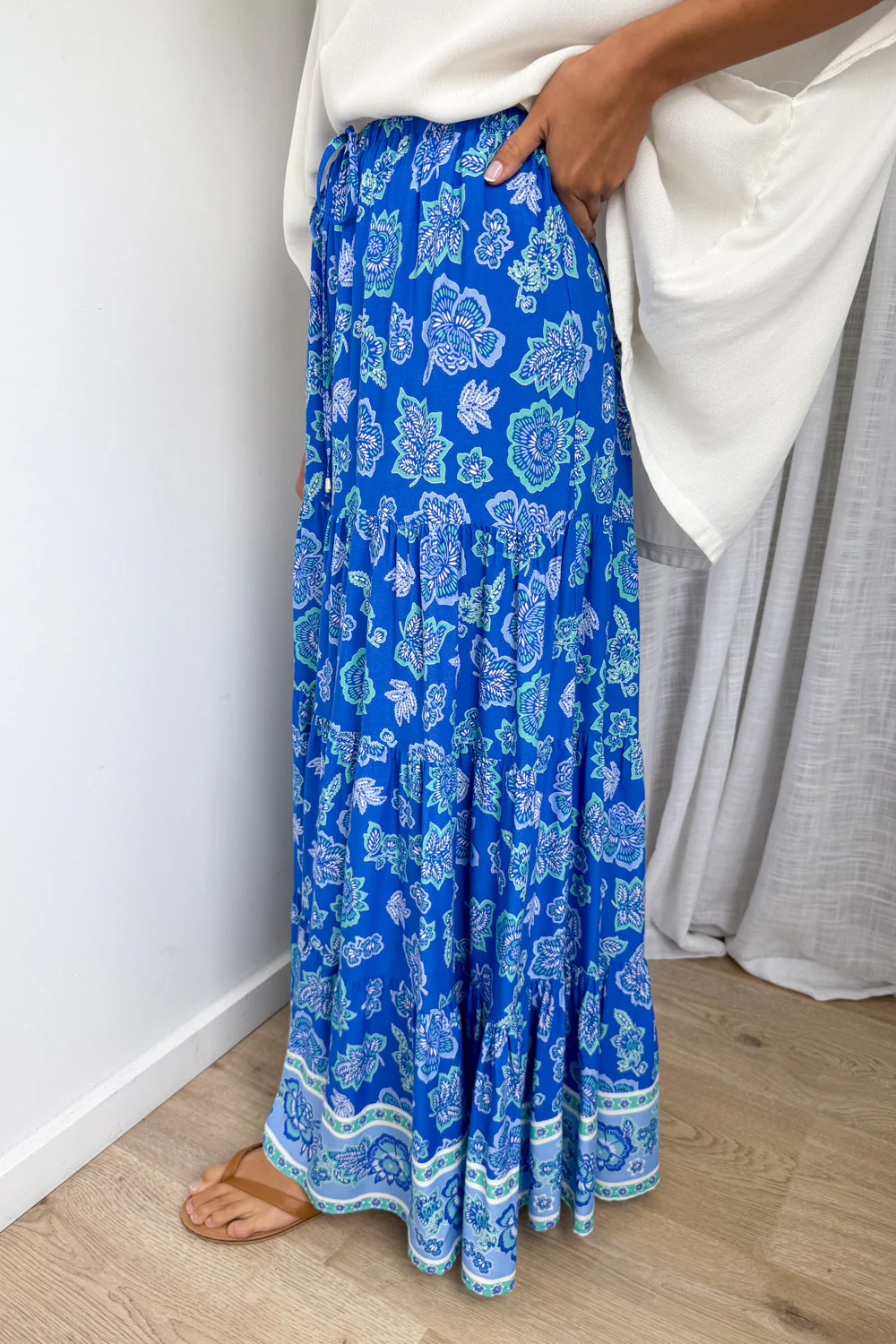 Thistle Haze Skirt - Blue Boho Floral - Image 4