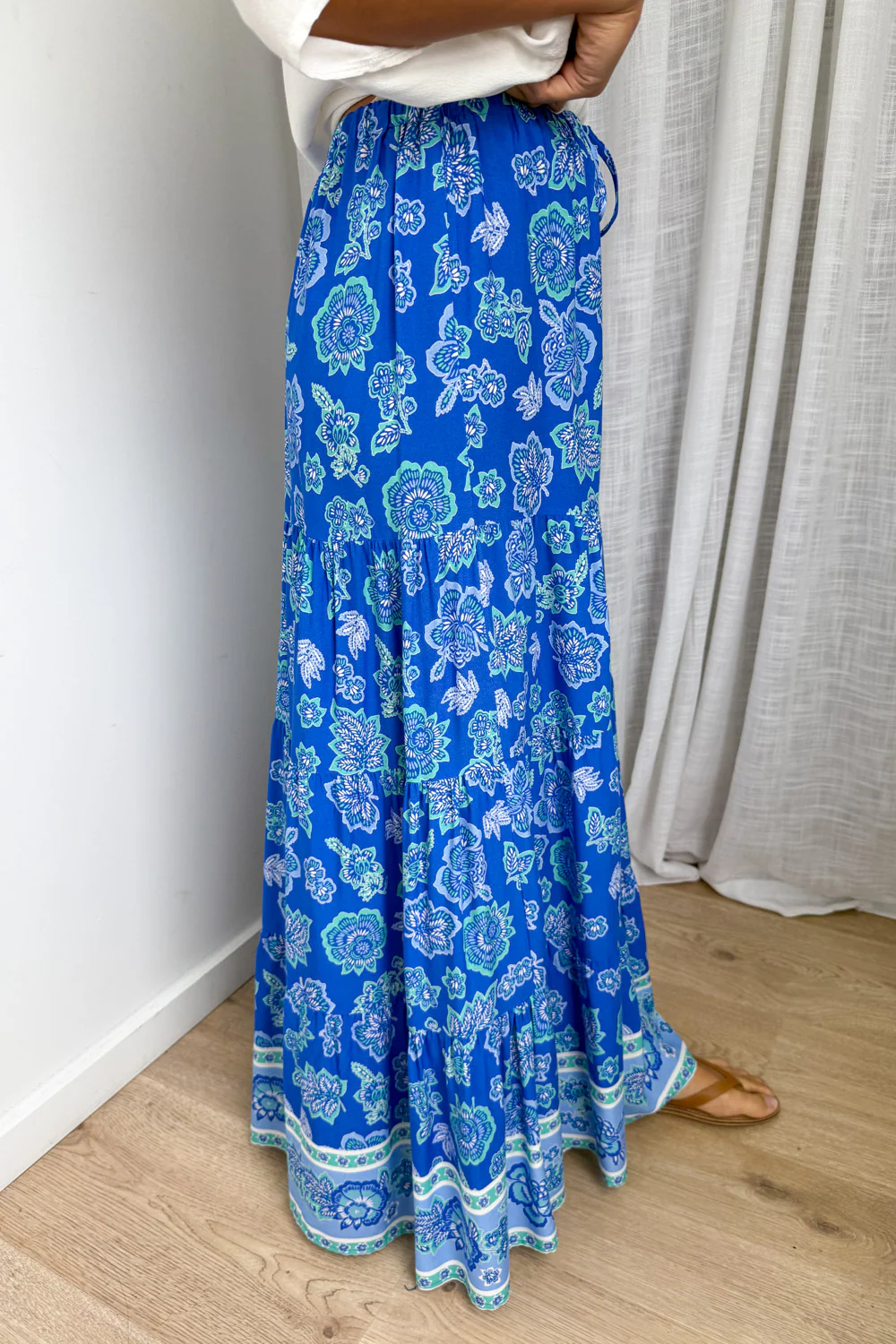 Thistle Haze Skirt - Blue Boho Floral - Image 5