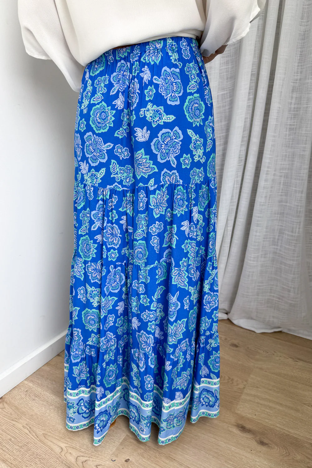 Thistle Haze Skirt - Blue Boho Floral - Image 6