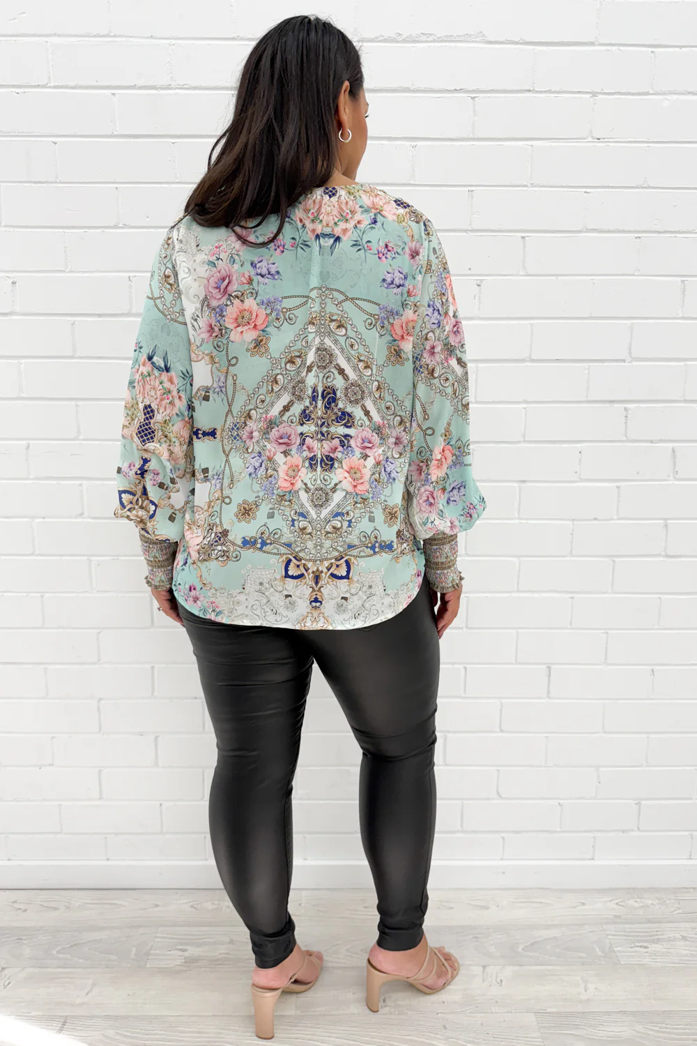 Tigerlily Top - Aqua Print - Image 8