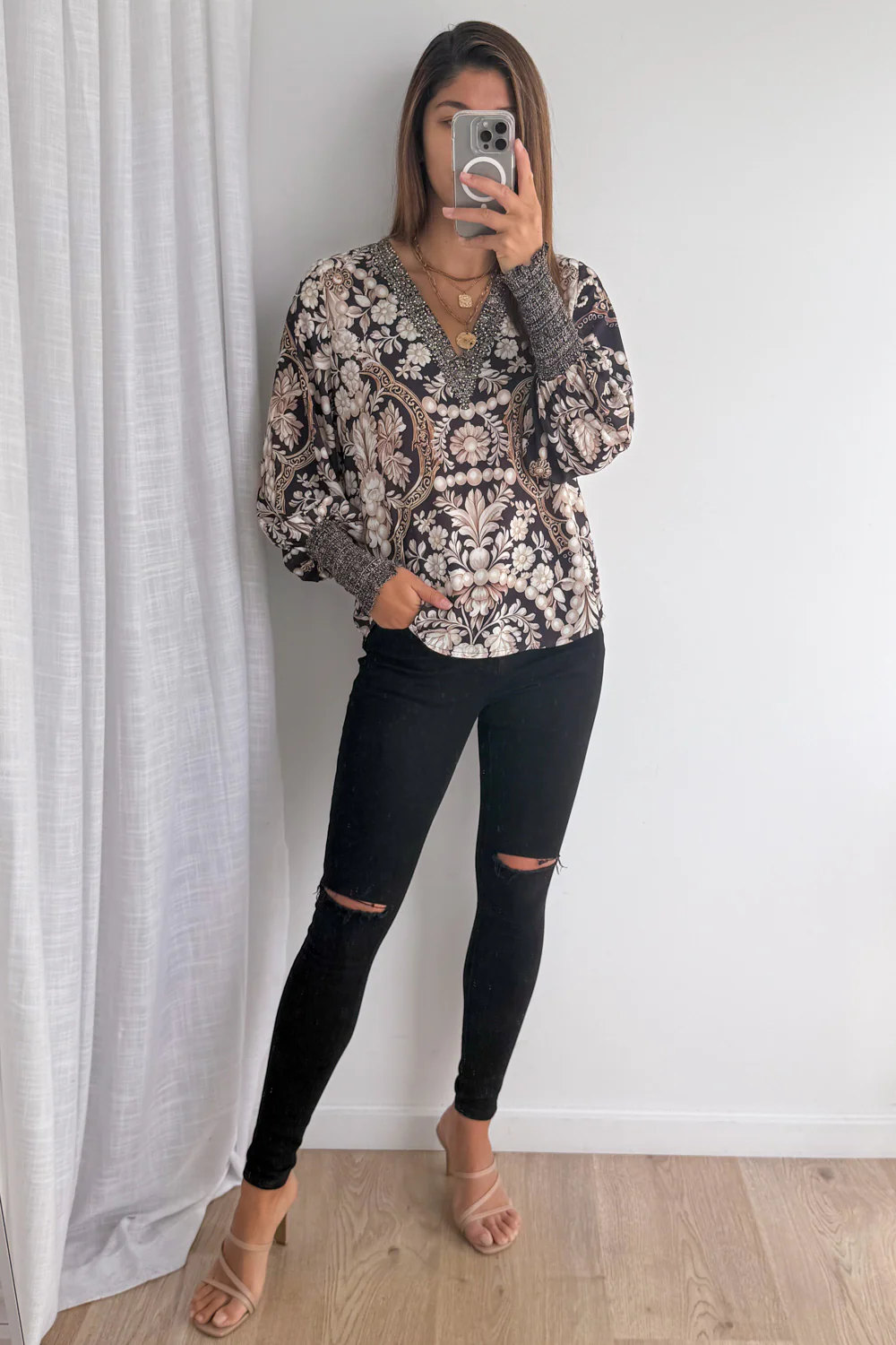 Tigerlily Top - Black Vintage Pearl - Image 10