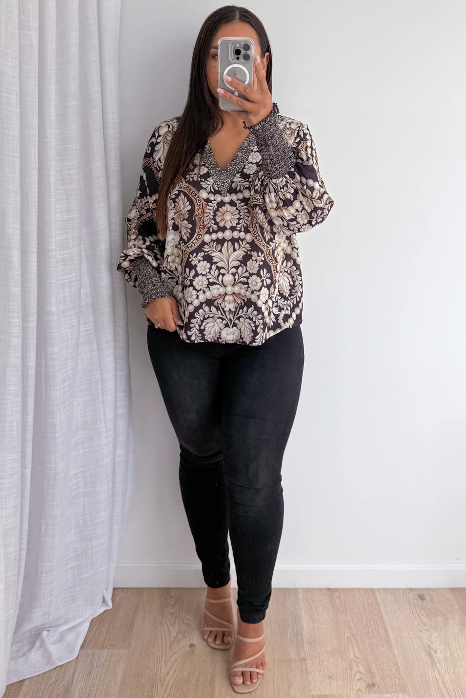 Tigerlily Top - Black Vintage Pearl - Image 11