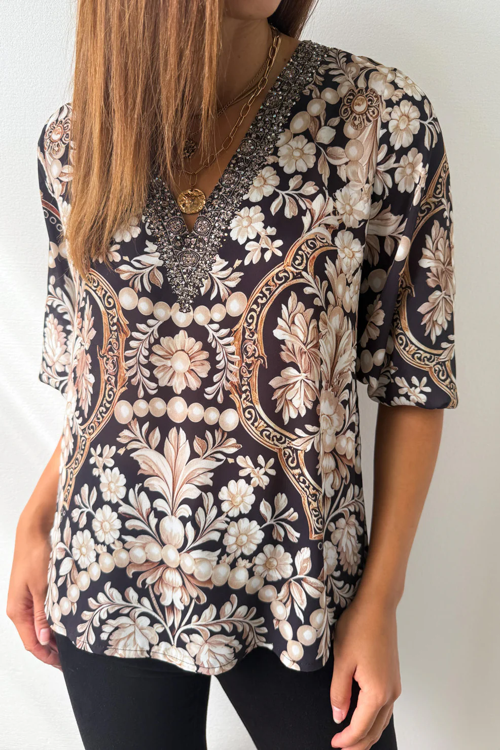 Tigerlily Top - Black Vintage Pearl - Image 3