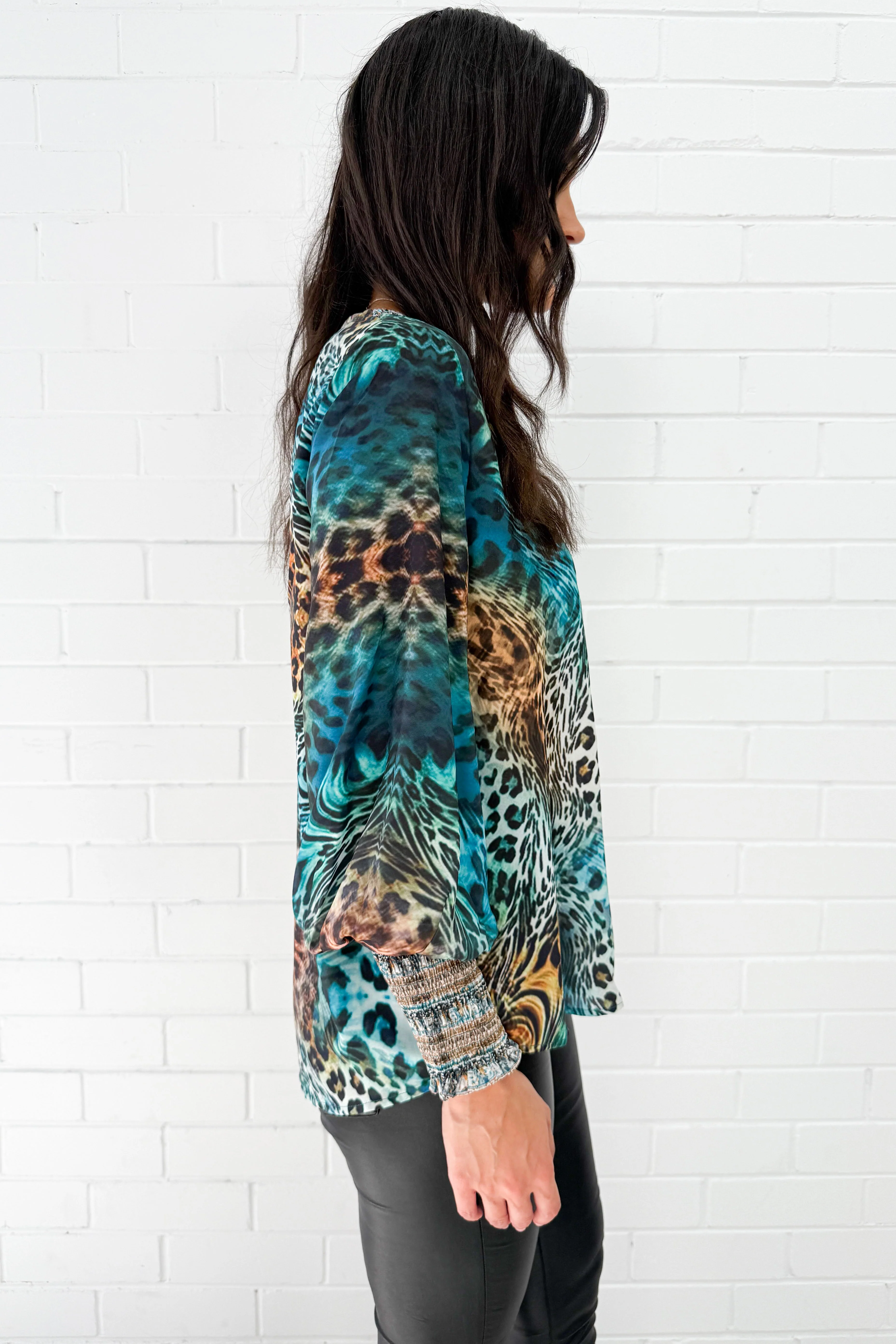 Tigerlily Top - Blue Leopard - Image 5