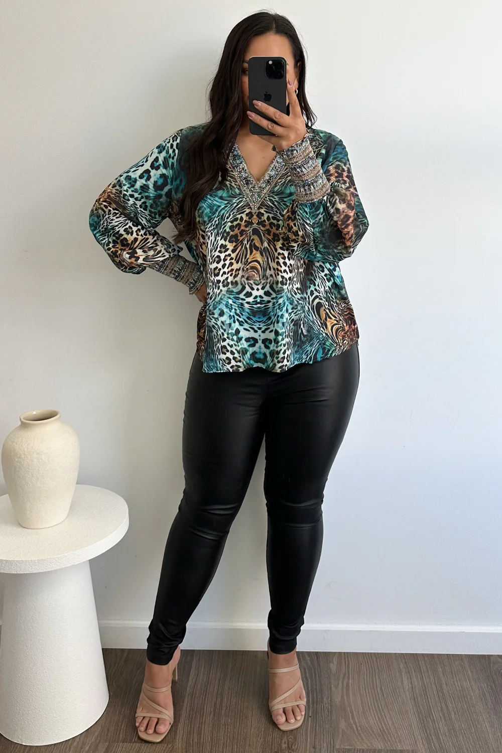 Tigerlily Top - Blue Leopard - Image 7