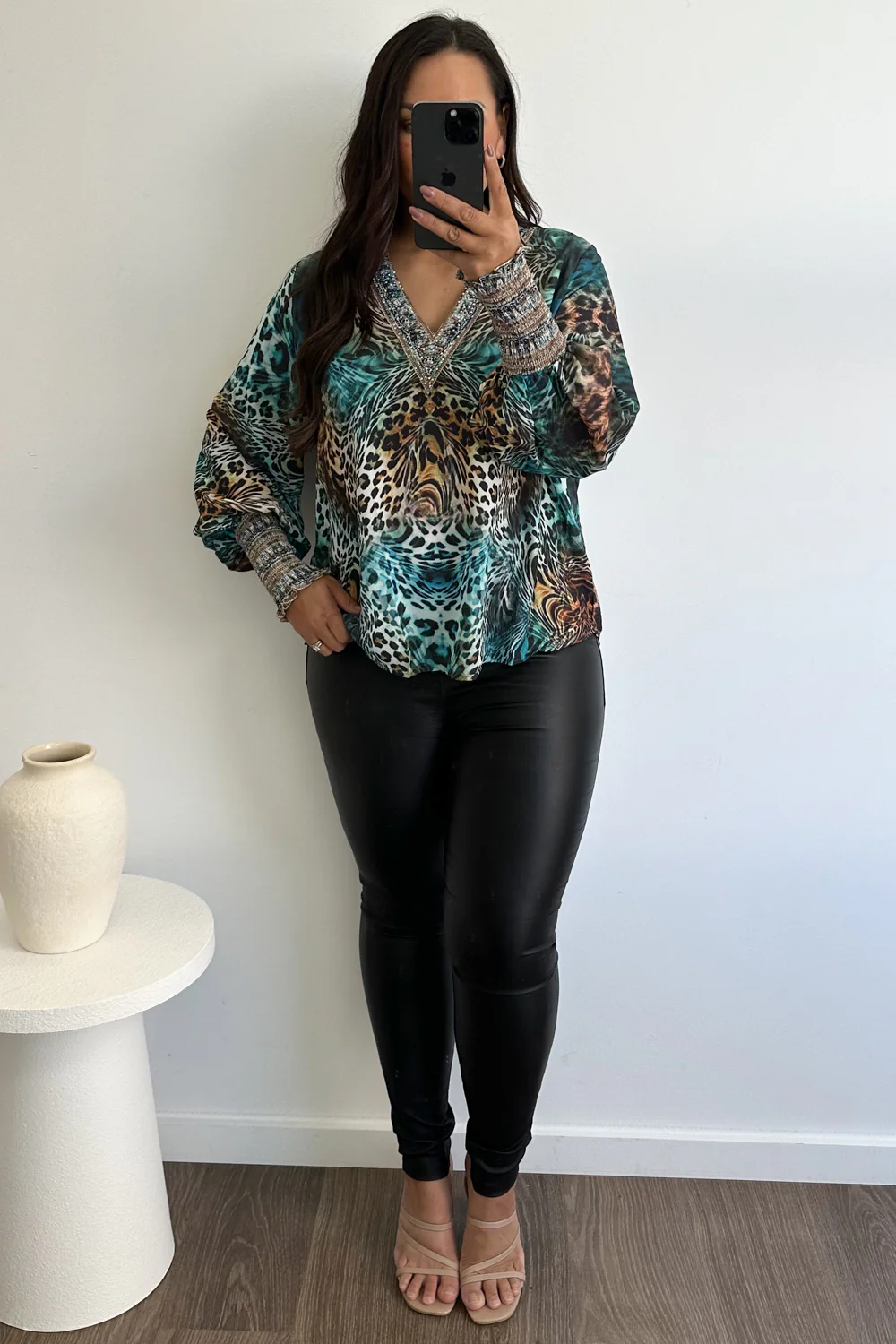 Tigerlily Top - Blue Leopard - Image 8