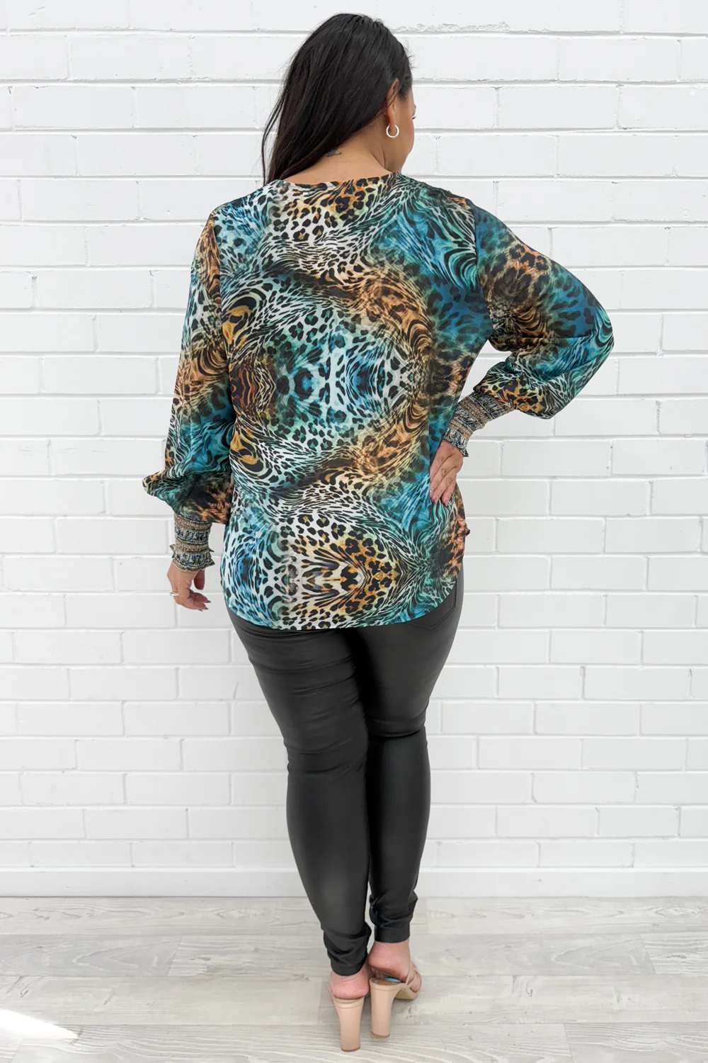 Tigerlily Top - Blue Leopard - Image 9