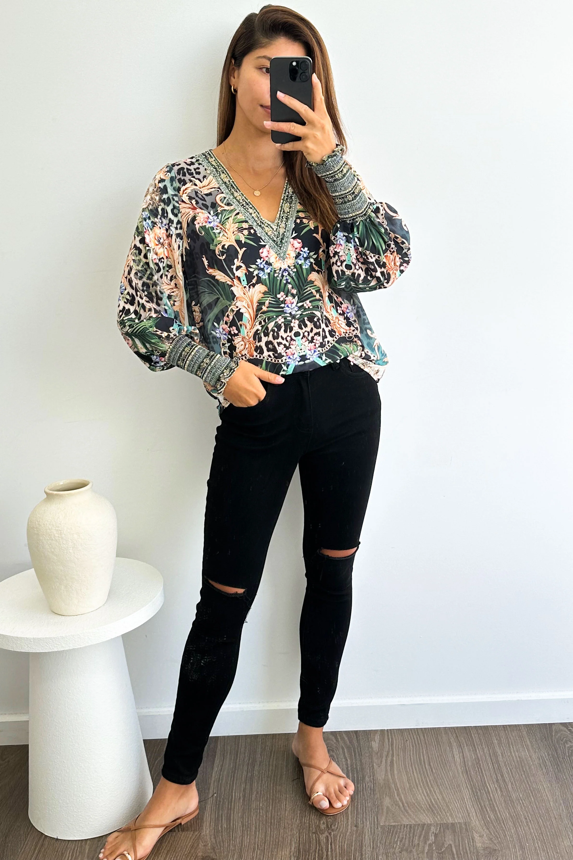 Tigerlily Top - Green Tropical - Image 10