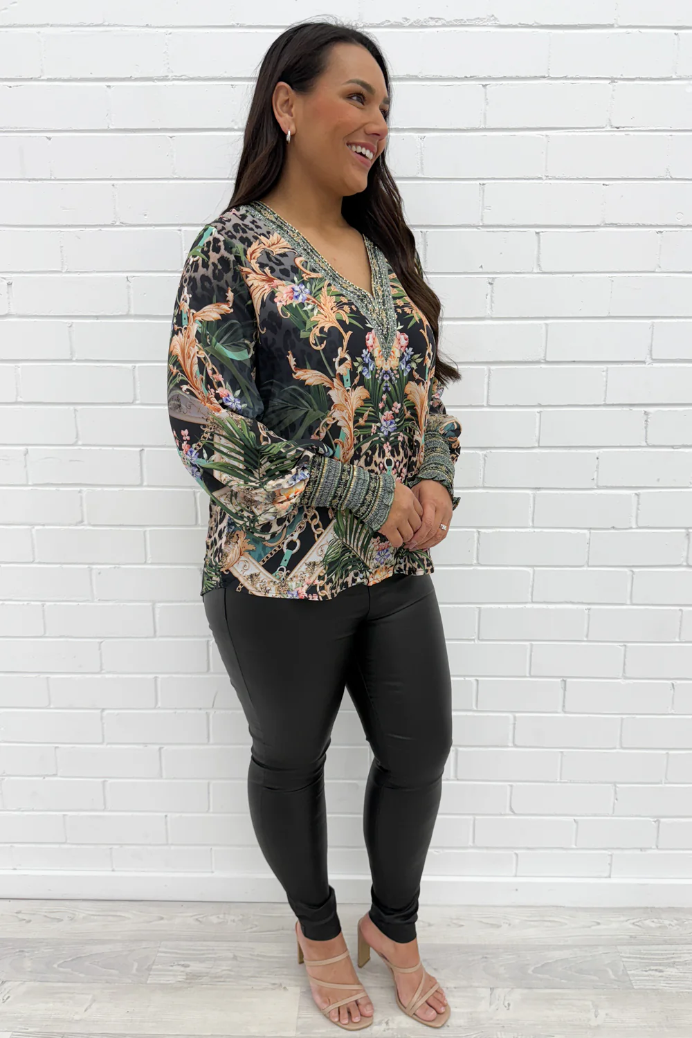 Tigerlily Top - Green Tropical - Image 14