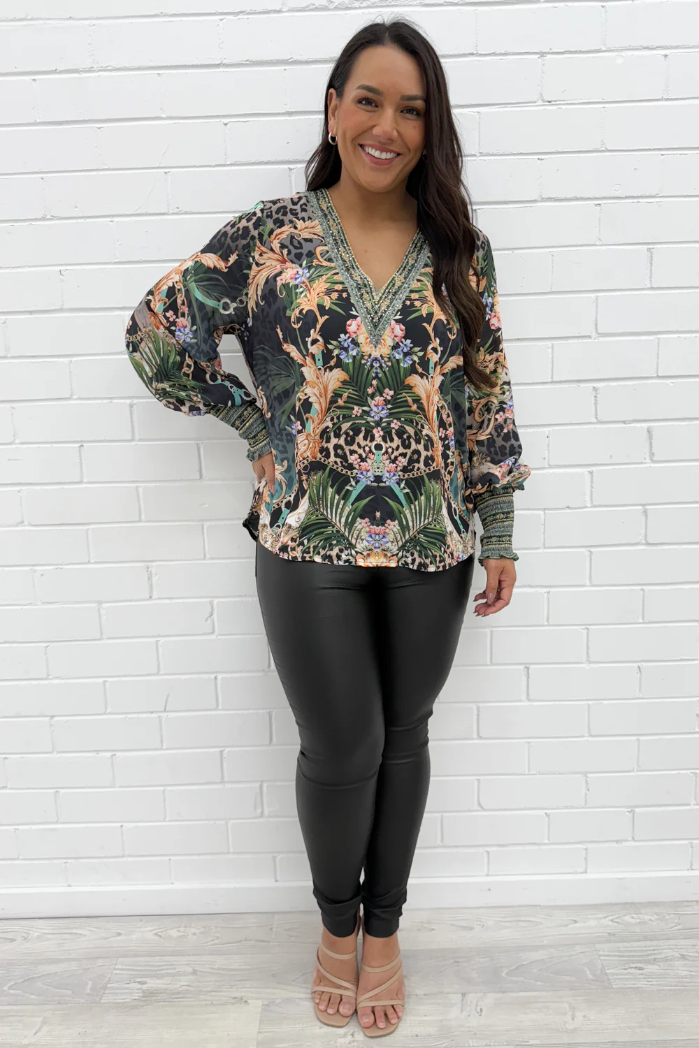 Tigerlily Top - Green Tropical - Image 15