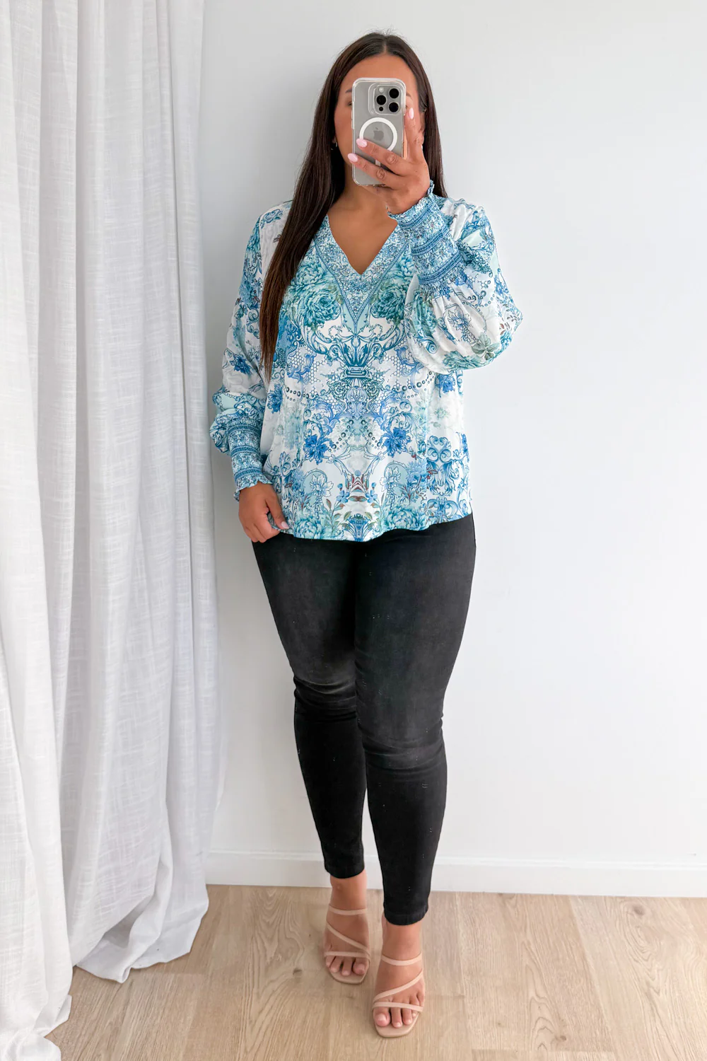Tigerlily Top - Teal Floral - Image 12