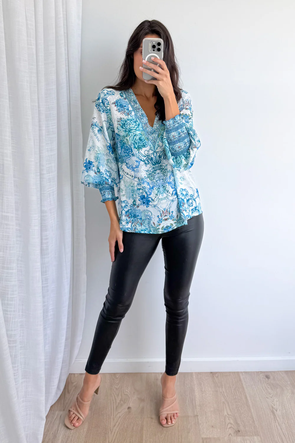 Tigerlily Top - Teal Floral - Image 2