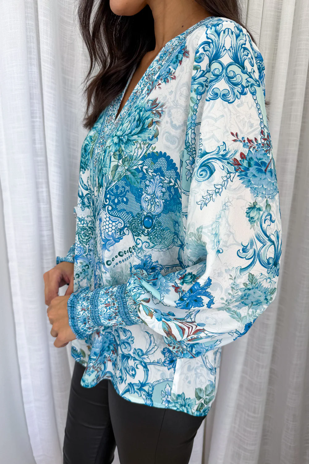 Tigerlily Top - Teal Floral - Image 5