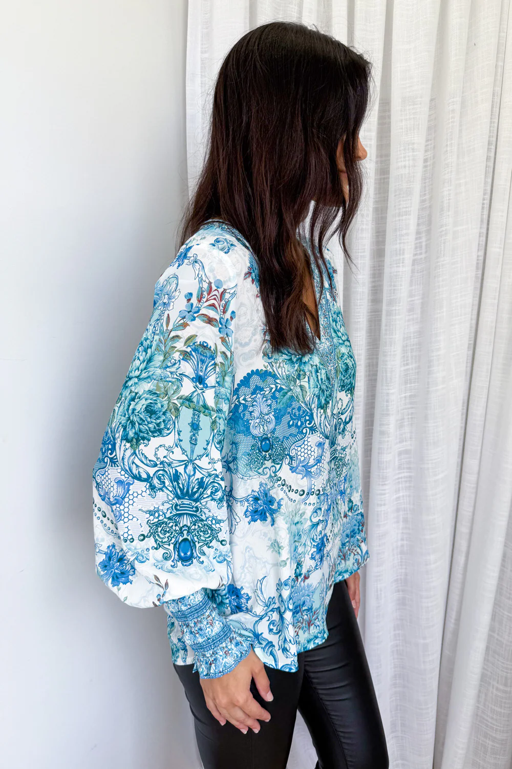 Tigerlily Top - Teal Floral - Image 6
