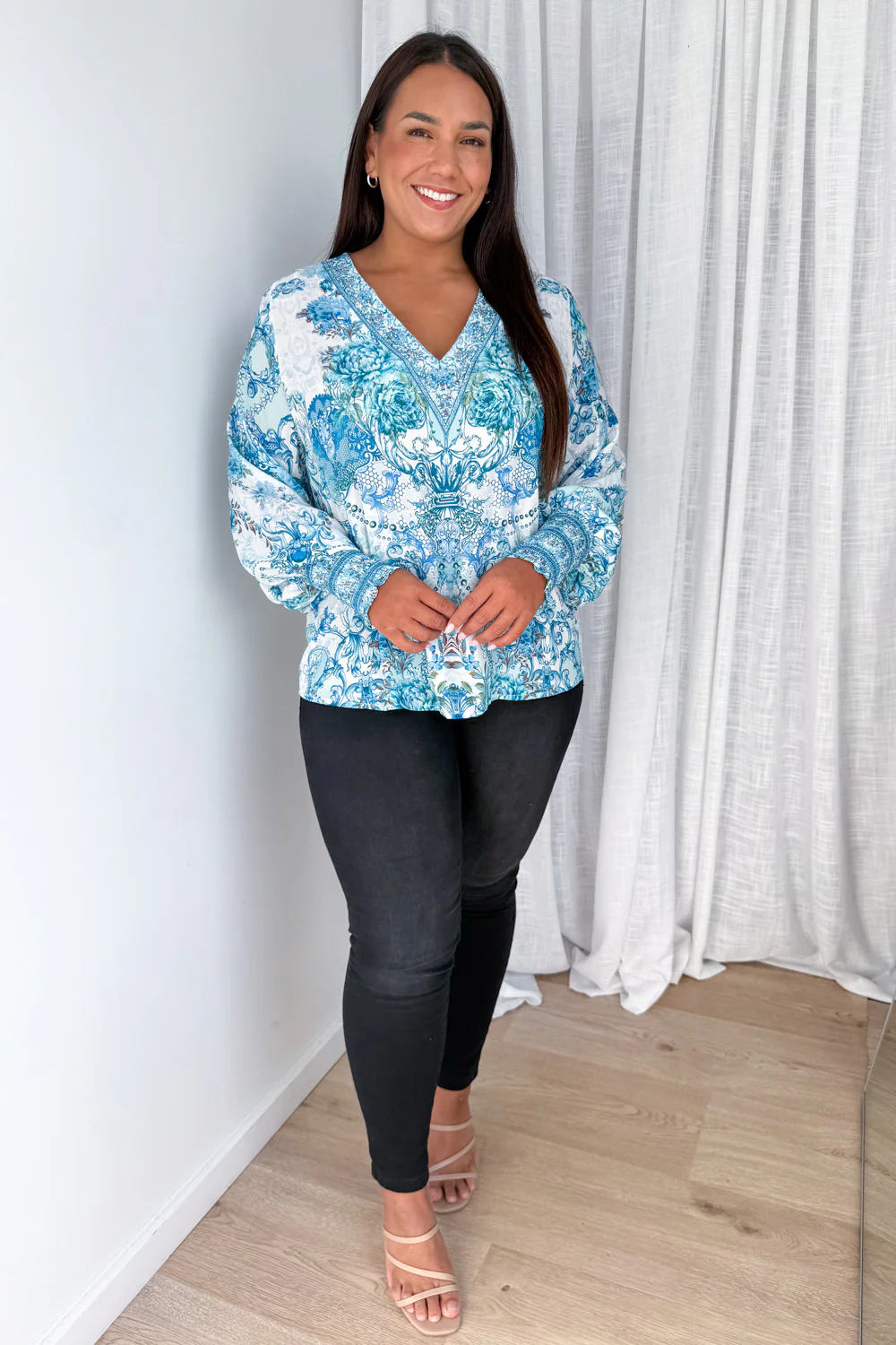 Tigerlily Top - Teal Floral - Image 9