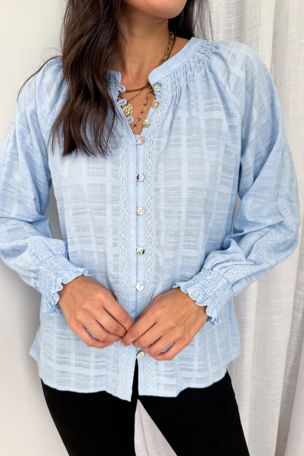 Tilda Blouse - Sky Blue - Image 2