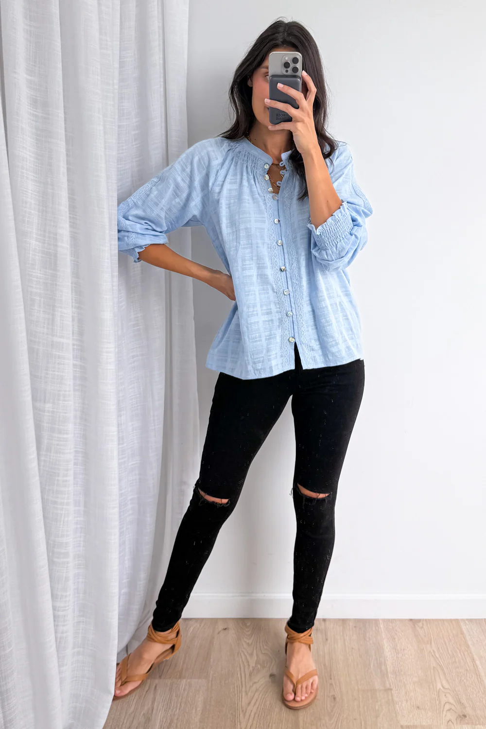 Tilda Blouse - Sky Blue - Image 7