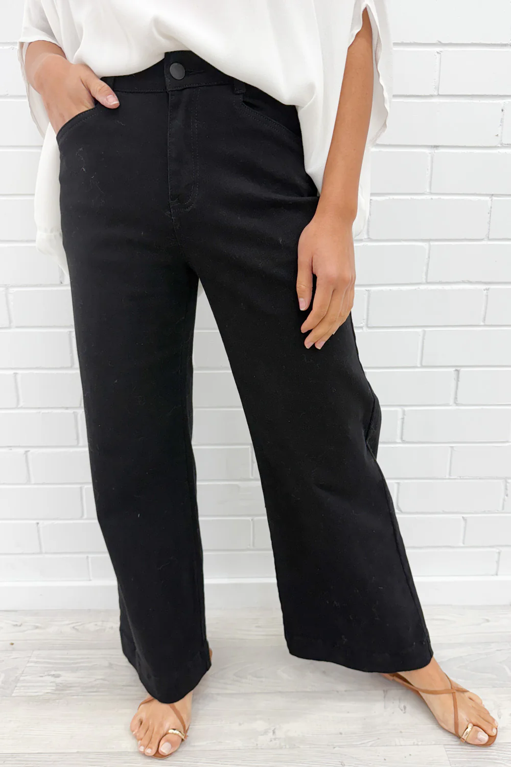Tilda Wide Leg Denim Jeans - Image 4