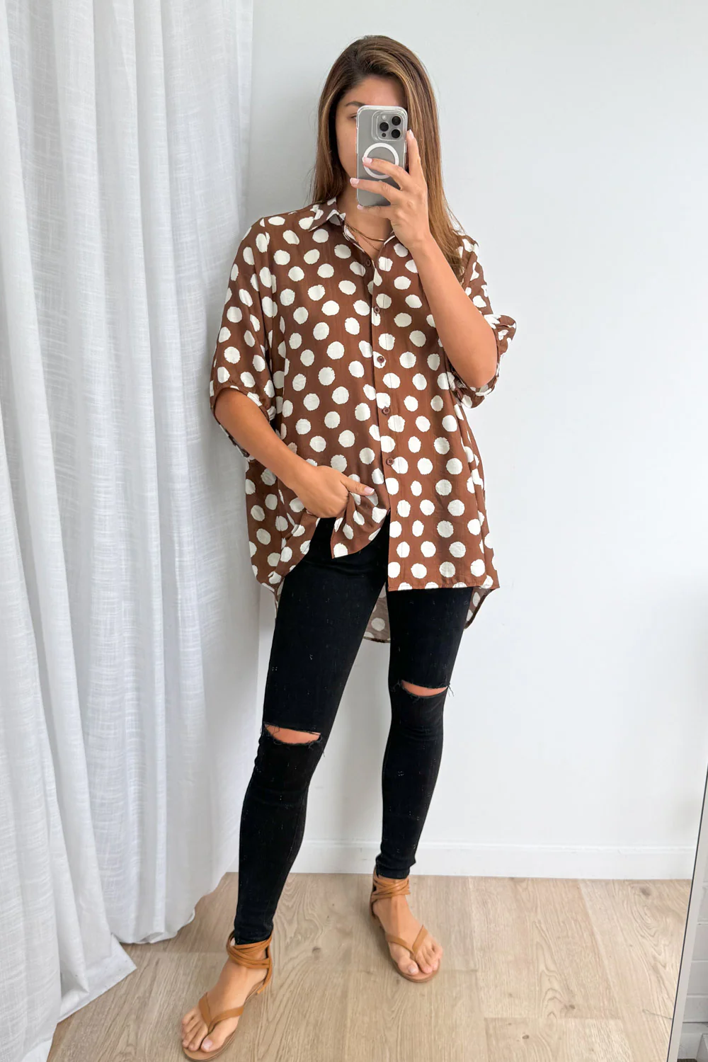 Trista Shirt - Chocolate Spot - Image 2