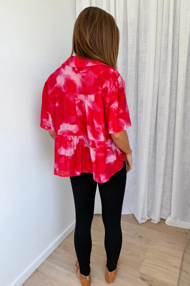 Tulum Escape Shirt - Red Crush Tie Dye - Image 10