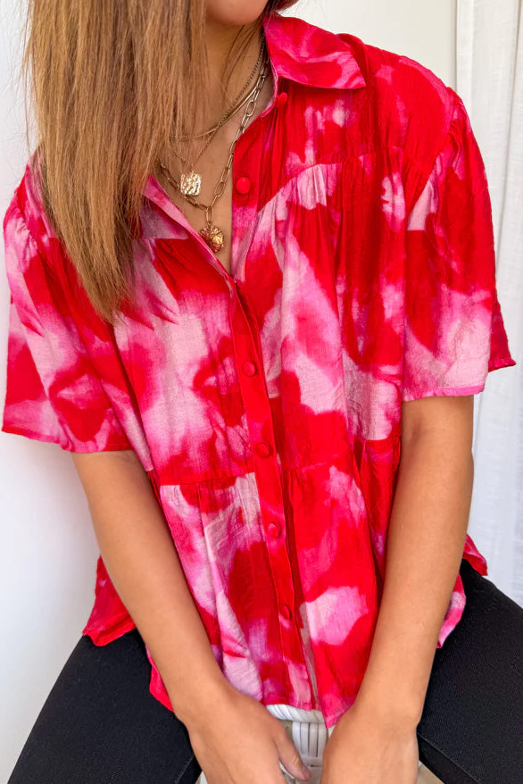 Tulum Escape Shirt - Red Crush Tie Dye - Image 11