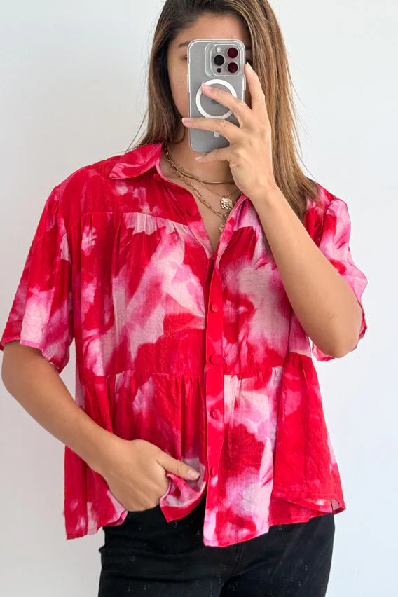 Tulum Escape Shirt - Red Crush Tie Dye - Image 6