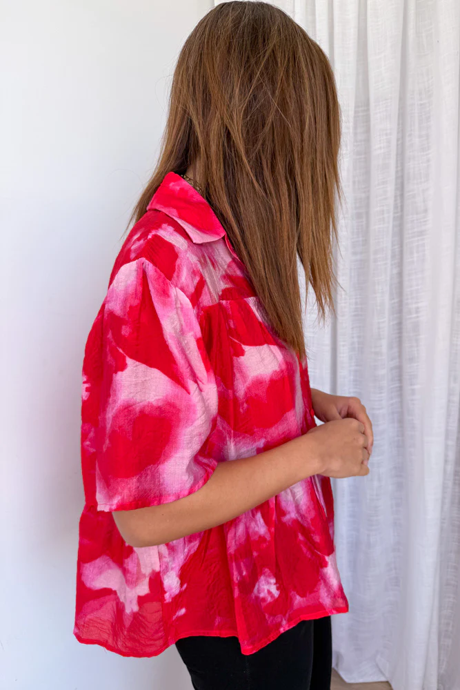 Tulum Escape Shirt - Red Crush Tie Dye - Image 9