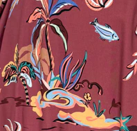 Tuscan Sun Dress - Burgundy Island Palm - Image 6