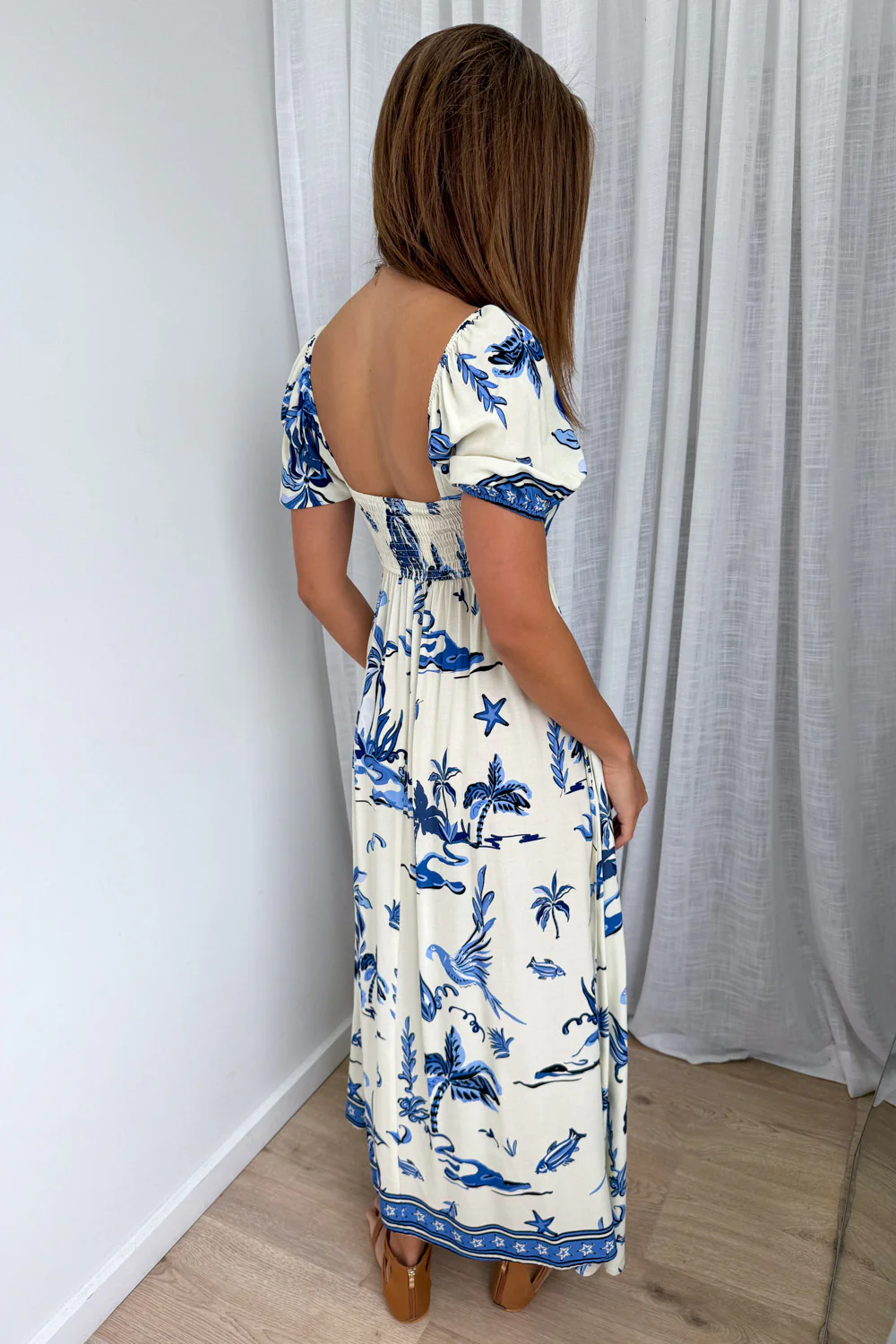 Tuscan Sun Dress - Cream Island Palm - Image 7
