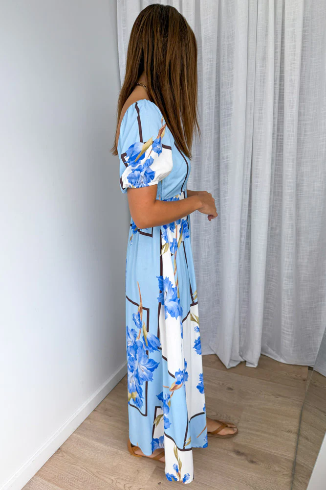 Tuscan Sun Dress - Sky Blue Floral - Image 4