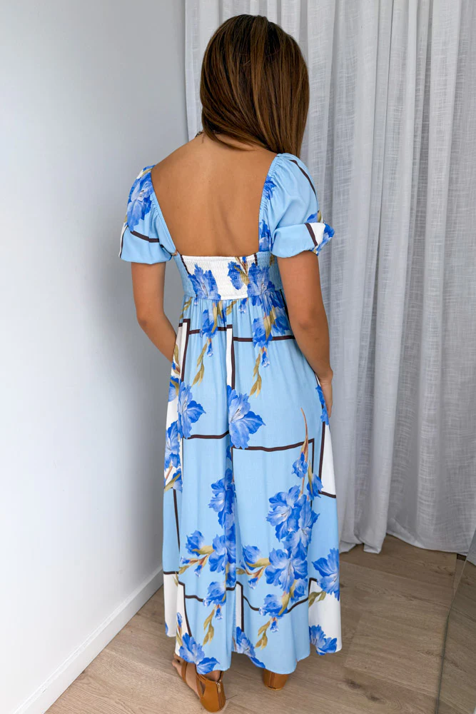 Tuscan Sun Dress - Sky Blue Floral - Image 5
