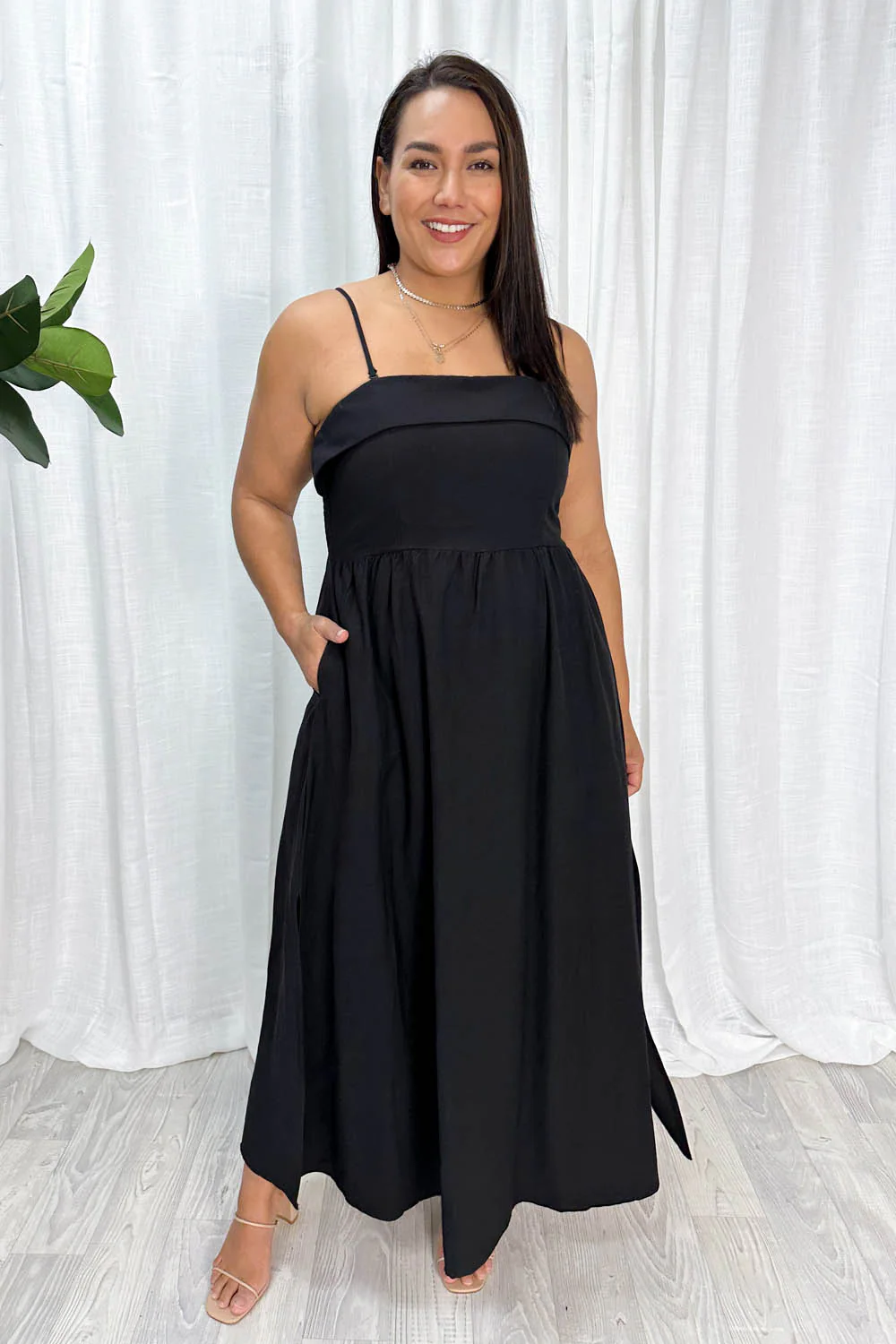 Two Way Maxi Dress - Black - Image 9