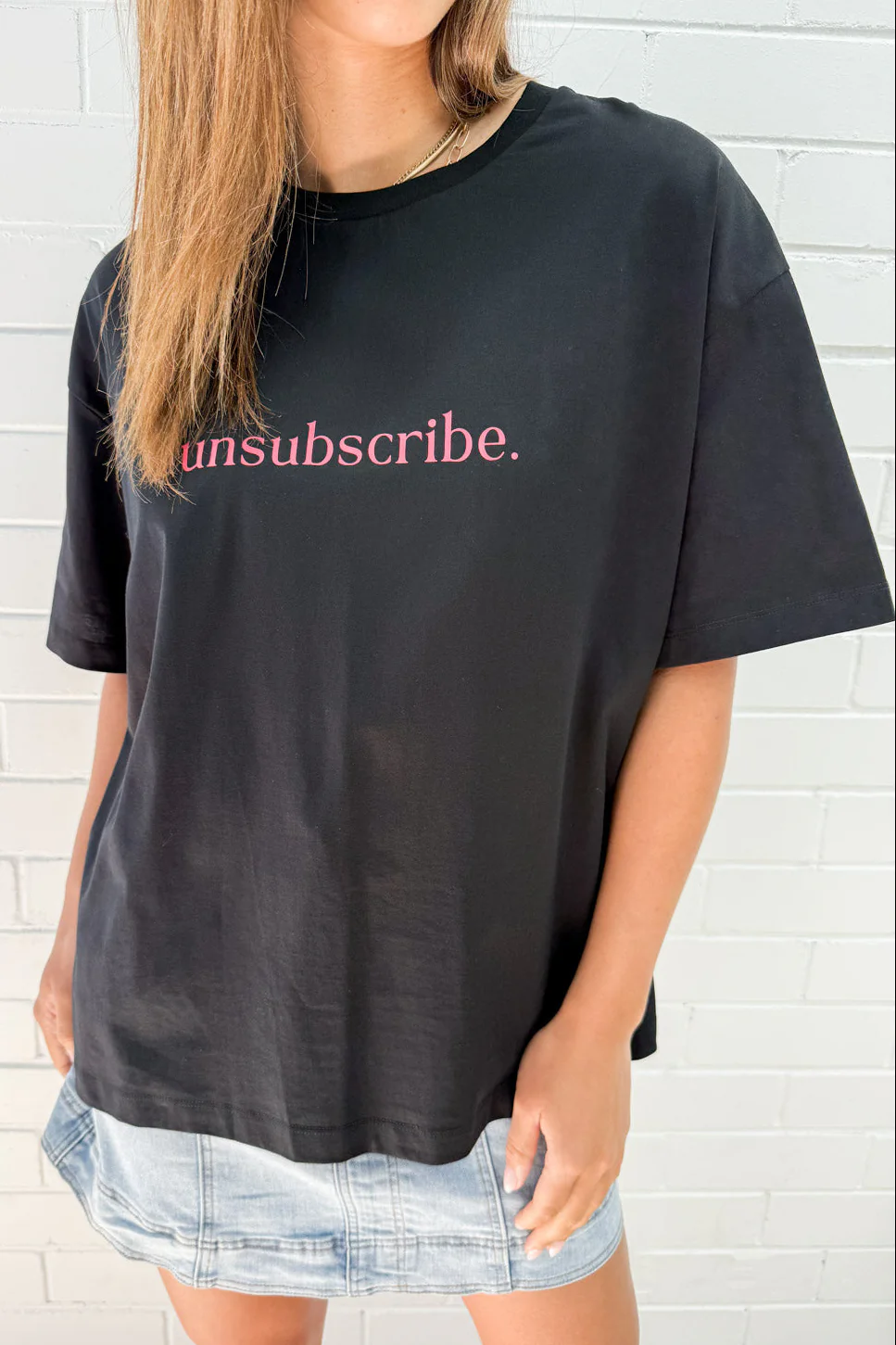 Unsubscribe Oversized Tee - Black - Image 11