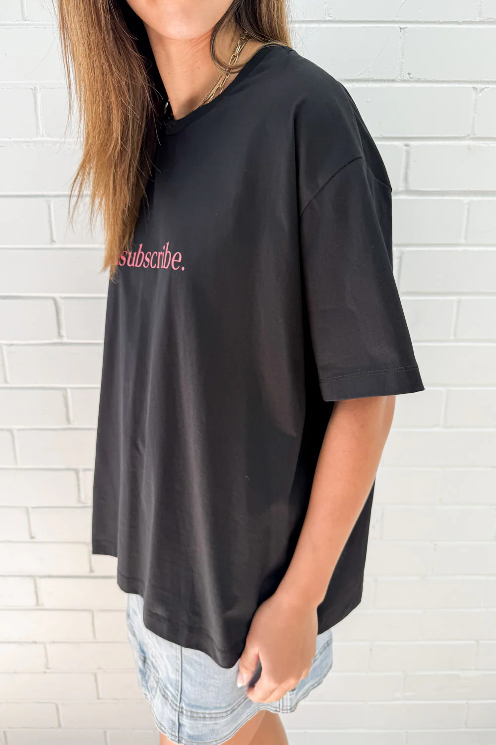 Unsubscribe Oversized Tee - Black - Image 12