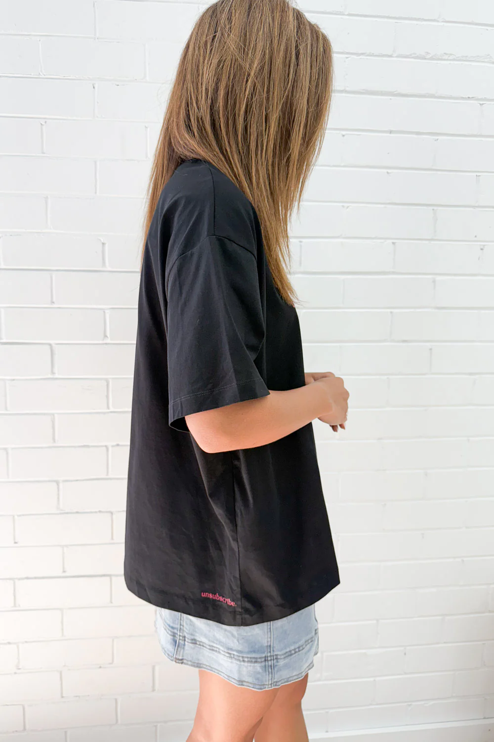 Unsubscribe Oversized Tee - Black - Image 13