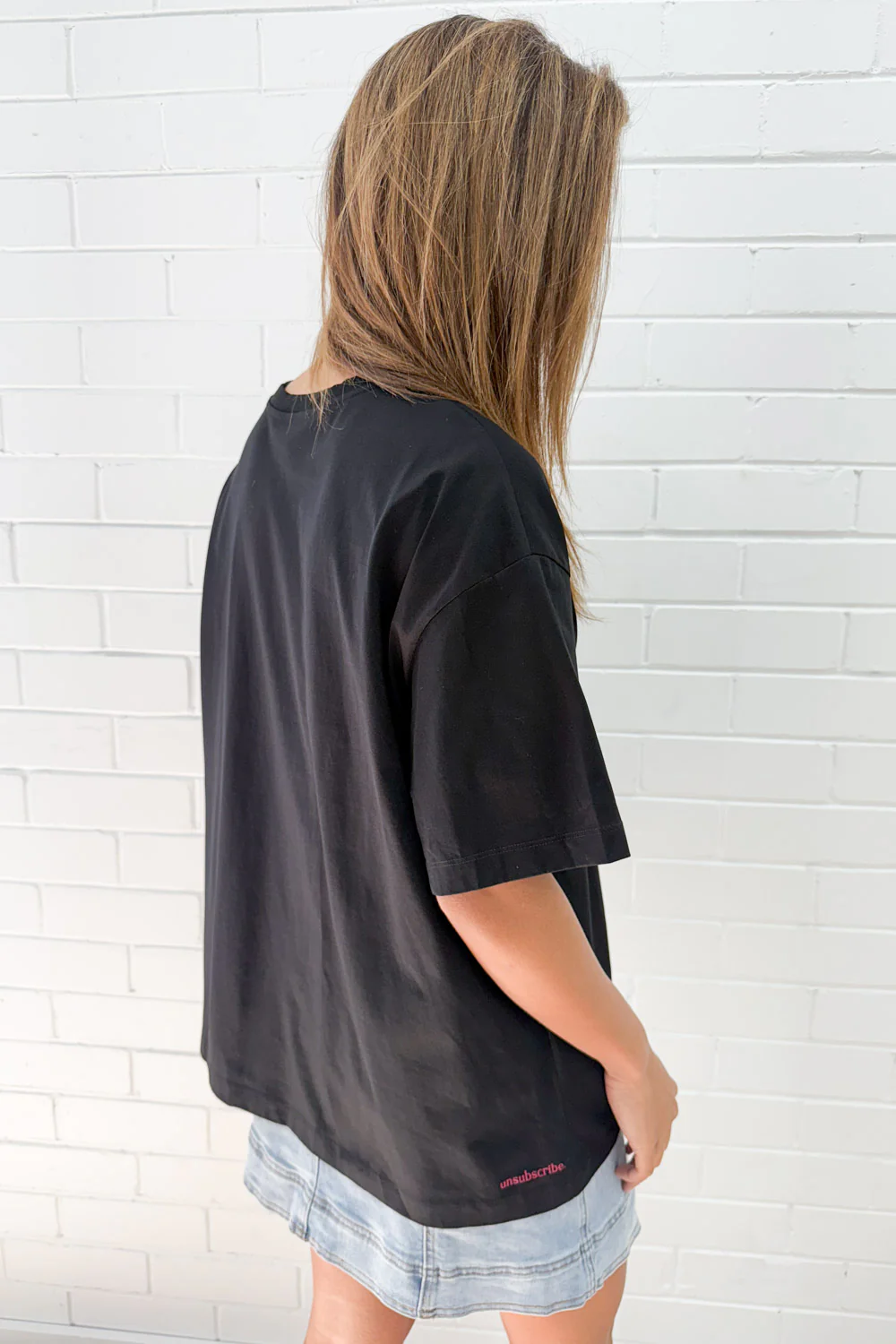 Unsubscribe Oversized Tee - Black - Image 14