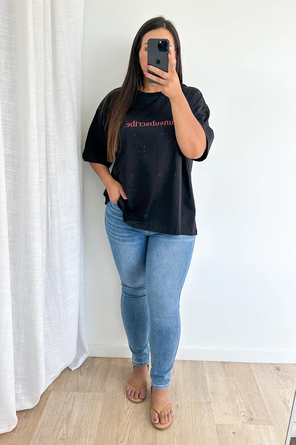 Unsubscribe Oversized Tee - Black - Image 18