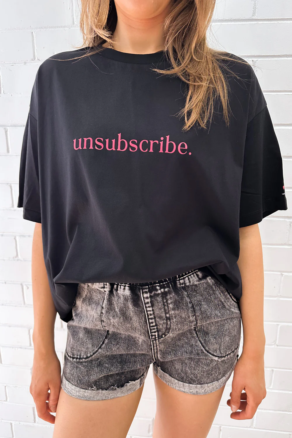 Unsubscribe Oversized Tee - Black - Image 20
