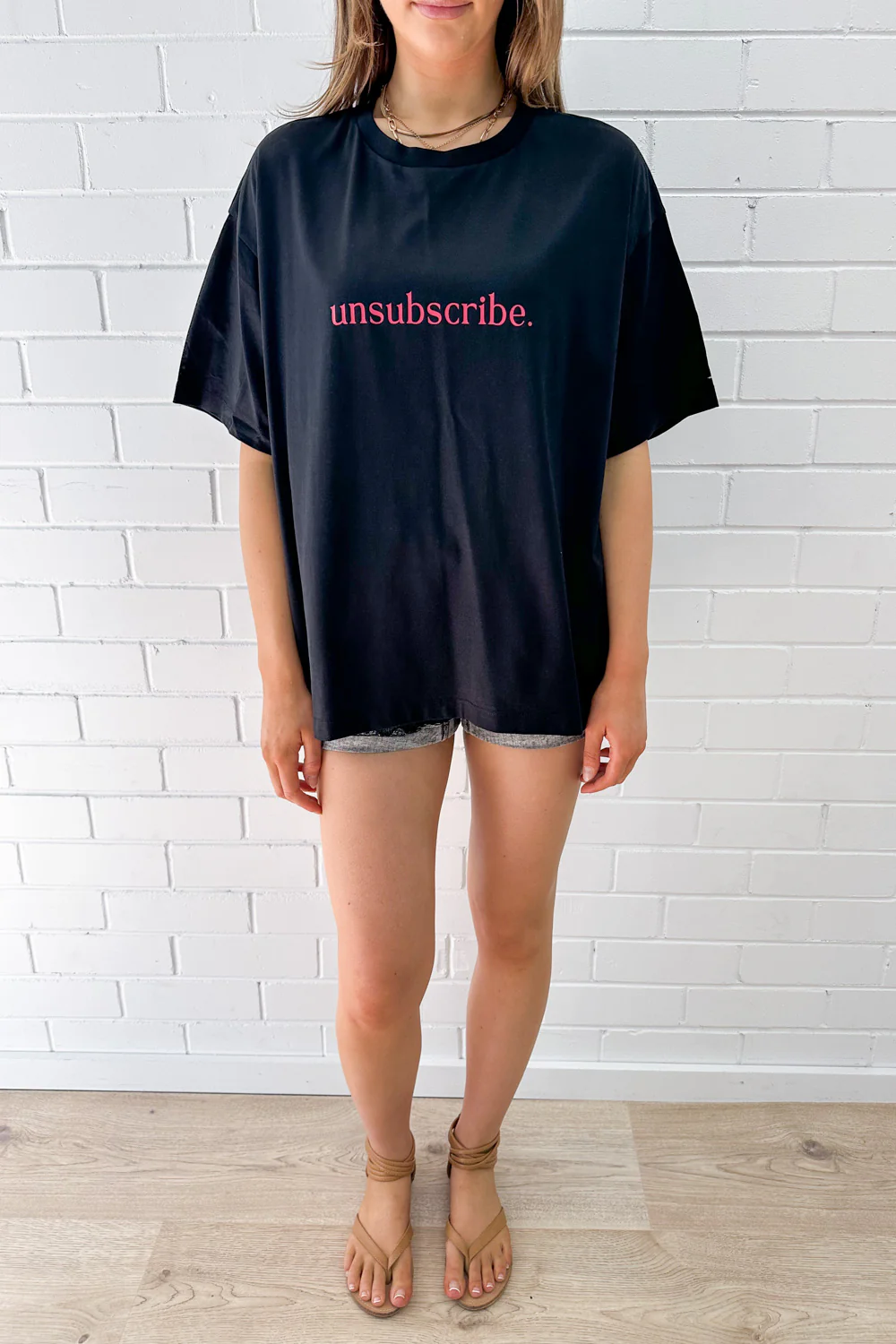 Unsubscribe Oversized Tee - Black - Image 22