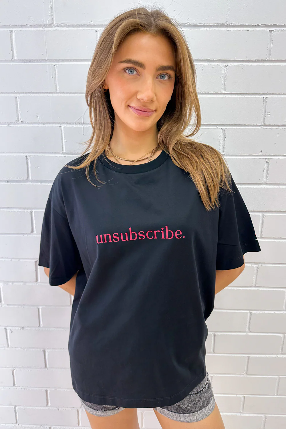Unsubscribe Oversized Tee - Black - Image 23