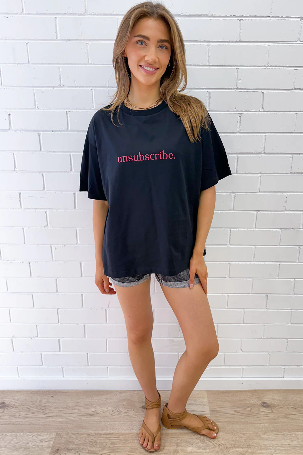 Unsubscribe Oversized Tee - Black - Image 24
